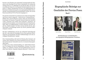 Buch "Biographische Beiträge zur Geschichte der Provinz Posen - Band 1" von Harald Schäfer Buch "Biographische Beiträge zur Geschichte der Provinz Posen - Band 1" von Harald Schäfer
