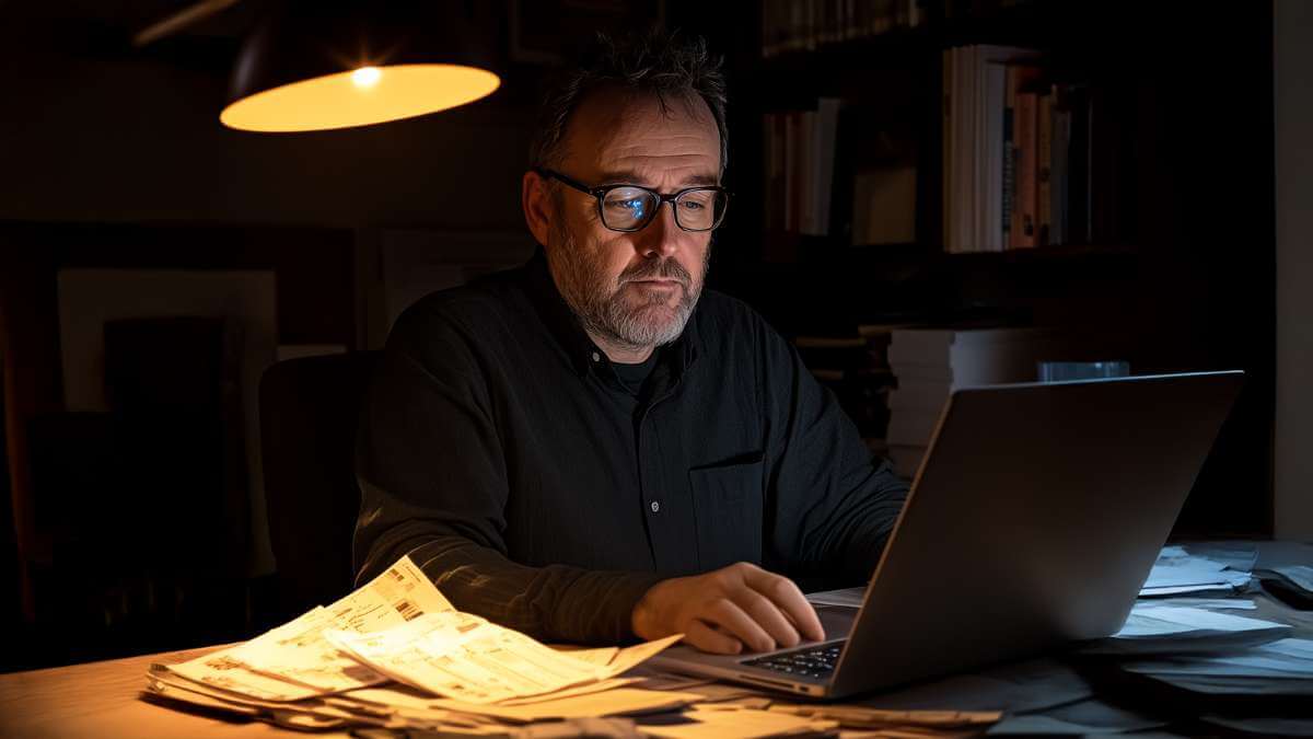 Ein Autor macht seine Steuern