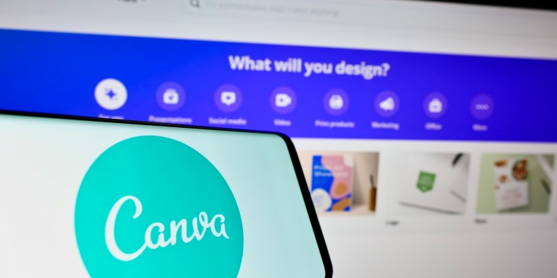 Interface von Canva im Browser